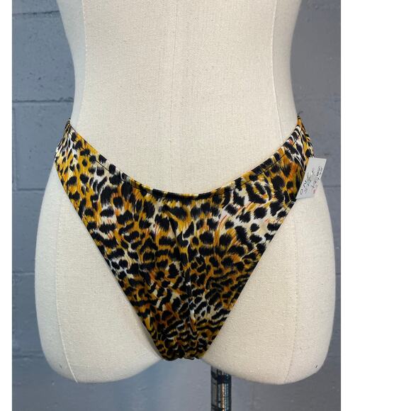 Men's Unisex Leopard Cheetah Print Stretchy Thong Underwear One Size Deadstock - Picture 6 of 10